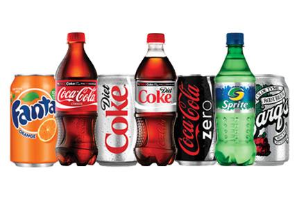 Variety of Coca-Cola products